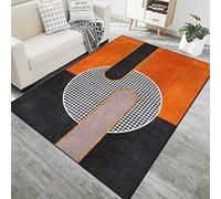 Tapis contemporain motif pied-de-poule noir et blanc, lavable en machine, résistant aux taches, antidérapant, adapté aux familles et aux animaux domestiques, 160 x 200 cm, décoration d'intérieur