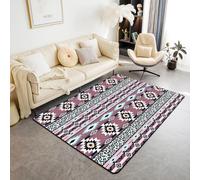 Tapis Contemporain, Tapis De Salon Rayures De Texture Géométrique Rétro, Poils Courts Doux Et Confortables, Facile d'entretien, Polypropylène De Haute Qualité, Ultra Résistant, 100 X 2/1249308302769