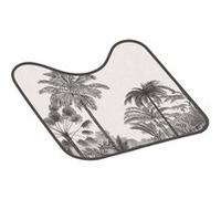 Douceur d'Intérieur - Tapis contour WC Cocoty - Microfibre imprimée 45x45 cm - Noir & Blanc
