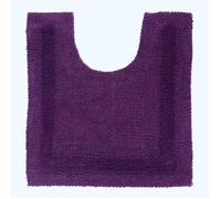 HOMESCAPES Tapis Contour WC 1600 g/m², Extra Doux, 100% Coton, réversible, antidérapant, Lavable, Super Absorbant, séchage Rapide, 50 x 55 cm Prune