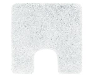 Tapis contour WC en microfibre antidérapant carré blanc L.55 x l.55 cm Highland