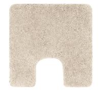 Tapis contour WC en microfibre antidérapant carré sable L.55 x l.55 cm Highland