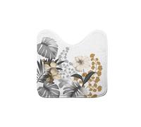 Douceur d'Intérieur – Tapis contour WC Kelly – Microfibre imprimée – 45 x 45 cm – Blanc