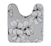 TAPIS CONTOUR WC MICROFIBRE IMPRIME 45X50 CM - ECRIN GRIS - Tendance