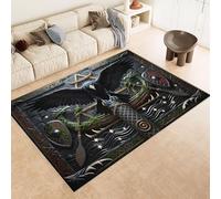 Tapis Corbeau 60x90 cm Texture Douce Cachemire Anti Dérapant Tapis Pirate Viking 3D Imprimé Motif Nettoyage Facile à l'Aspirateur ou en Machine Convient pour Salle de Bain Cuisine Entrée Carpet