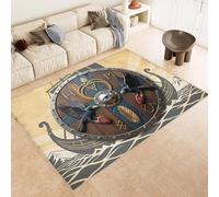 Tapis Corbeau 60x90 cm Texture Douce Cachemire Anti Dérapant Tapis Pirate Viking 3D Imprimé Motif Nettoyage Facile à l'Aspirateur ou en Machine Convient pour Salle de Bain Cuisine Entrée Carpet