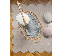 Tapis coton lavable Biscuit à pois beige TU