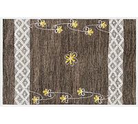 TAPIS COTON LAVABLE EN MACHINE BROCHE ASSORTIMENT TREMPÉ TISSU POUR SALLE DE BAIN CUISINE CHAMBRE LIT MAISON 50X130 CM MARRON