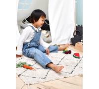 Tapis coton Lavable Mini Berbere Noir & Blanc - blanc imprimé TU