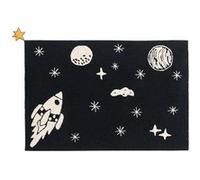Tapis coton motif espace - noir - 140 x 200 Noir G