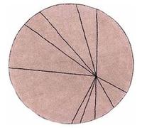 Tapis coton rond lignes graphiques - rose -160 Ø Multicolore G
