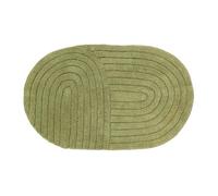 TAPIS COTON TUFTE OVAL 50X80CM - VERT OLIVE