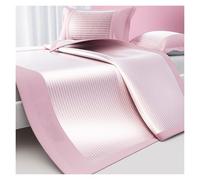 Tapis Couchage D'été Rafraîchissant en Soie Glacée avec 2 Taies d'oreiller, Respirant Design en Nid d'abeille for Chambre Et Salon, Tapis Pliable Portable for Adultes(Rose,180 * 220CM)