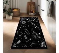 Tapis Couloir 60 x 120 cm, Coureur Cuisine Signes Du Zodiaque Soleil Lune Tapis de Passage à Poil Court Entrée Doux Lavable en Machine, Antidérapant, Art Céleste pour Salon, Couloir, Buanderie