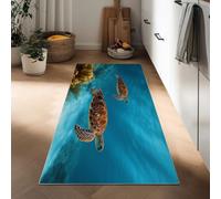 Tapis Couloir 60 x 150 cm, Coureur Cuisine Animaux Tortues Récifs Coralliens Tapis de Passage à Poil Court Entrée Lavable en Machine, Antidérapant, Photographie Nature pour Salon, Couloir, Buanderie