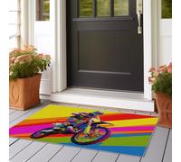 Tapis Couloir 60x210 cm Doux Poil Ras Sports de Motos Tout-Terrain Pop Art Lavable - Antidérapant pour Salon, Couloir ou Chambre Machine Tapis De Passage Antiderapant Couleur