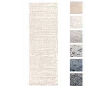 Tapis Couloir Blanc 80x300 cm - TESSO LIVING - Moderne - Synthétique - Rectangulaire