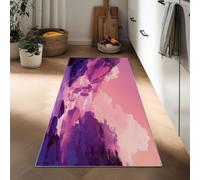 Tapis Couloir Cascade Ciel Rose Rochers 75 x 200 cm, Tapis Cuisine Antidérapant Art Numérique Poil Ras Lavable Moquette Long pour Passage Salon Chambre Cuisine Devant Evier Entrée Interieur