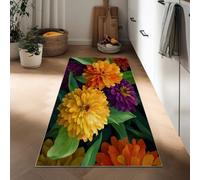 Tapis Couloir Coloré Floral Botanique Moquette 60 x 180 cm, Antidérapant Coureur de Passage Photographie de Nature Couloir Long Tapis de Sol de Cuisine - Coureur Paillasson pour Cuisine Salon Chambre
