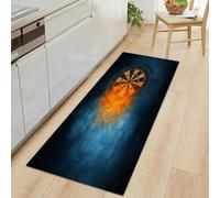 Tapis Couloir Jeux Eau et Feu Cible de Fléchettes Moquette 80 x 120 cm, Antidérapant Coureur de Passage Style Artistique Couloir Long Tapis de Sol de Cuisine - Coureur Paillasson pour Salon Chambre