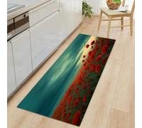Tapis Couloir Long 50 x 140 cm, Tapis Passage Poil Ras Paysage Naturel - Lavable en Machine Coureur de Cuisine Orage Ciel Champs de Fleurs Antidérapant Coureur D'entrée Descente de Lit Chambre