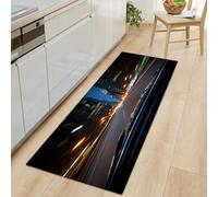 Tapis Couloir Long 50 x 140 cm, Tapis Passage Poil Ras Paysage Naturel - Lavable en Machine Coureur de Cuisine Ville Architecture Paysage Nocturne Antidérapant Coureur D'entrée Descente de Lit Chambre