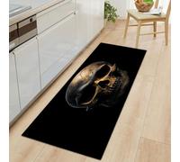 Tapis Couloir Long 60 x 180 cm, Tapis Passage Poil Ras Fantaisie Sombre - Lavable en Machine Coureur de Cuisine Crâne Vintage Vieilli Steampunk Antidérapant Coureur D'entrée Descente de Lit Chambre