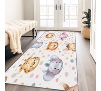 Tapis Couloir Long Animaux Mignons, Humour enfantin, réconfortant Tapis Cuisine Devant Evier Antidérapant Absorbant Tapis Intérieur Entrée Long 80x200 cm de Passage Moderne pour Couloir Rose