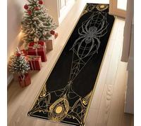 Tapis Couloir Long Araignée Toile d'Araignée Or Noir Tapis de Passage 80x240 cm Gothique Mystique Vintage Paillasson D'entrée Interieur AntidéRapant Doux Descente de Lit Chambrel Mangerd Salon