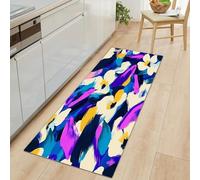 Tapis Couloir Long Art Floral Coloré Moquette 80 x 120 cm, Antidérapant Coureur de Passage Peinture À L'Huile Abstraite Couloir Long Tapis de Sol de Cuisine - Coureur Paillasson pour Salon Chambre