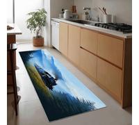 Tapis Couloir Long Doux antidérapant 40 x 120 cm Art numérique, Lavable Tapis Cuisine Long Train à Vapeur Montagne pin - Coureur de Passage pour Cuisine Couloir Passage Chambre