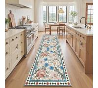 Tapis Couloir Long Fleurs Sauvages Plante, Tapis de Cuisine Fleur Botanique Printemps Coloré 70x200 cm Antidérapant et Lavable, Poil Ras Doux Carpet pour Passage, Entrée, Salon, Chambre, Cuisine