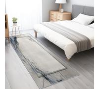 Tapis Couloir Long Gris Cuisine Absorbant Tapis de Passage 60x240 cm Tapis Entrée Intérieur pour Cuisine Couloir Passage Chambre Tapis de Praticiens de l'artBordure de Peinture à l'encre rétro