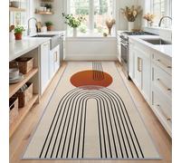 Tapis Couloir Long Modernisme du milieu du XXe siècle Abstrait Lavable - Tapis de Passage à Poils Courts Cercle Arche pour Cuisine Salon Chambre Bureau Chambre d'enfant buanderie 60 x 150 cm
