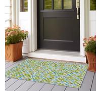 Tapis Couloir Long Pixels Color Blocking Fresh Tapis Cuisine Devant Evier Antidérapant Absorbant Tapis Intérieur Entrée Long 80x200 cm de Passage Moderne pour Couloir Vert