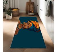 Tapis Couloir Long Portrait D’Une Fille Africaine Moquette 40 x 120 cm, Antidérapant Coureur de Passage Réalisme Couloir Long Tapis de Sol de Cuisine - Coureur Paillasson pour Cuisine Salon Chambre