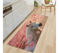 Tapis Couloir Rêve Animaux Chevaux Cerisiers Fleurs Moquette 60 x 180 cm, Antidérapant Coureur de Passage Paysage Naturel Couloir Long Tapis de Sol de Cuisine - Coureur Paillasson pour Salon Chambre