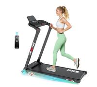Tapis course pliable 3.0HP, 5 modes, 12 programmes, charge 150kg, inclinaison 6%, écran LED, silencieux noir