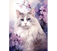 Tapis Coussin De Bricolage Kit De Crochets À Loquet Pour Chats Et Fleurs, Kits De Fabrication De Tapis Pour Débutants Et Adultes, Décoration De La Maison, Ensemble De Tapis À Mousqueton 31x63in