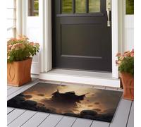 Tapis Crâne de Mort Gothique avec Dos Antidérapant 60x210 cm Tapis Imprimé pour Entrée, Couloir et Corridor,à Poils Courts, Doux, Lavable, Light Style Tapis Décoratif Brun