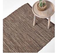 Tapis cuir Madras Coloris marron 120 x 180 cm
