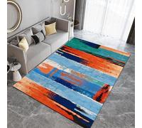 Tapis Cuisine 100x150 cm Imitation Cachemire Lavable Art Abstrait Motif Géométrique Texturé 3D Antidérapant Nettoyage Facile à la Machine ou à la Main Idéal pour Entrée Studio Côté Lit Q-66