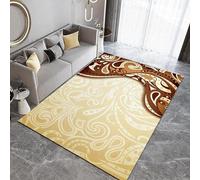 Tapis Cuisine 100x150 cm Imitation Cachemire Lavable Art Abstrait Motif Style Ethnique Bohème 3D Antidérapant Nettoyage Facile à la Machine ou à la Main Idéal pour Entrée Studio Côté Lit Q-66