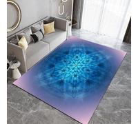 Tapis Cuisine 100x150 cm Imitation Cachemire Lavable Art Géométrique Motif Abstrait Vibrant 3D Antidérapant Nettoyage Facile à la Machine ou à la Main Idéal pour Entrée Studio Côté Lit Q-3