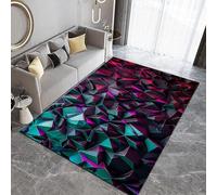Tapis Cuisine 100x150 cm Imitation Cachemire Lavable Géométrique Motif Art Abstrait 3D Antidérapant Nettoyage Facile à la Machine ou à la Main Idéal pour Entrée Studio Côté Lit Q-48