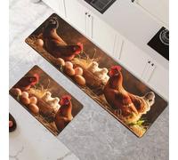 Tapis Cuisine Antidérapant Lavable, Animals Lot de 2 Tapis de Cuisine Devant Evier Super Absorbant Séchage Rapide pour Couloir, Salle de Bain, Salle à Manger, D'entrée et Porte 50x80cm+50x150cm 6-900
