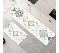 Tapis Cuisine Antidérapant Lavable, Cream Lot de 2 Tapis de Cuisine Devant Evier Super Absorbant Séchage Rapide pour Couloir, Salle de Bain, Salle à Manger, D'entrée et Porte 50x80cm+50x150cm 6-768