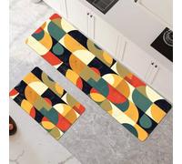 Tapis Cuisine Antidérapant Lavable, Decor Lot de 2 Tapis de Cuisine Devant Evier Super Absorbant Séchage Rapide pour Couloir, Salle de Bain, Salle à Manger, D'entrée et Porte 50x80cm+50x150cm 6-525