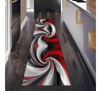 Tapis Cuisine Devant Evier Art Abstrait Tourbillon Tapis de Sol Long et Antidérapant Illusion d'optique Spirale Tapis de Couloir Lavable Absorbant pour Entrée et Salle de Bain 60x180 cm