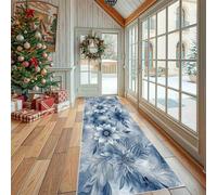 Tapis Cuisine Devant Evier Peinture à l'huile Feuille Tapis de Sol Long et Antidérapant Tapis de Couloir Lavable Romantique Orchidée Absorbant pour Entrée et Salle de Bain 60x180 cm